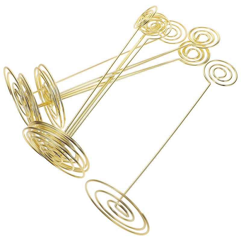 10 Pcs Table Number Holders Place Card Holders Table Picture Holder Wire Photo Holder Clips Picture Memo Note Photo Stand For Wedding Reception Golden - Image 4