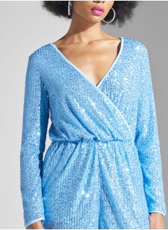 GLAMOROUS Surplice Neck Sequin Detail Playsuit  - Image 3