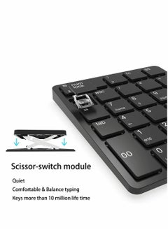 Excefore 26 Keys Bluetooth Wireless Number Pad Rechargeable 10Key 2.4GHz Numeric Keypad Efficiently Data Entry with BackSpace for Laptop Desktop MacBook Pro Air iMac iPhone iPad  - Image 2