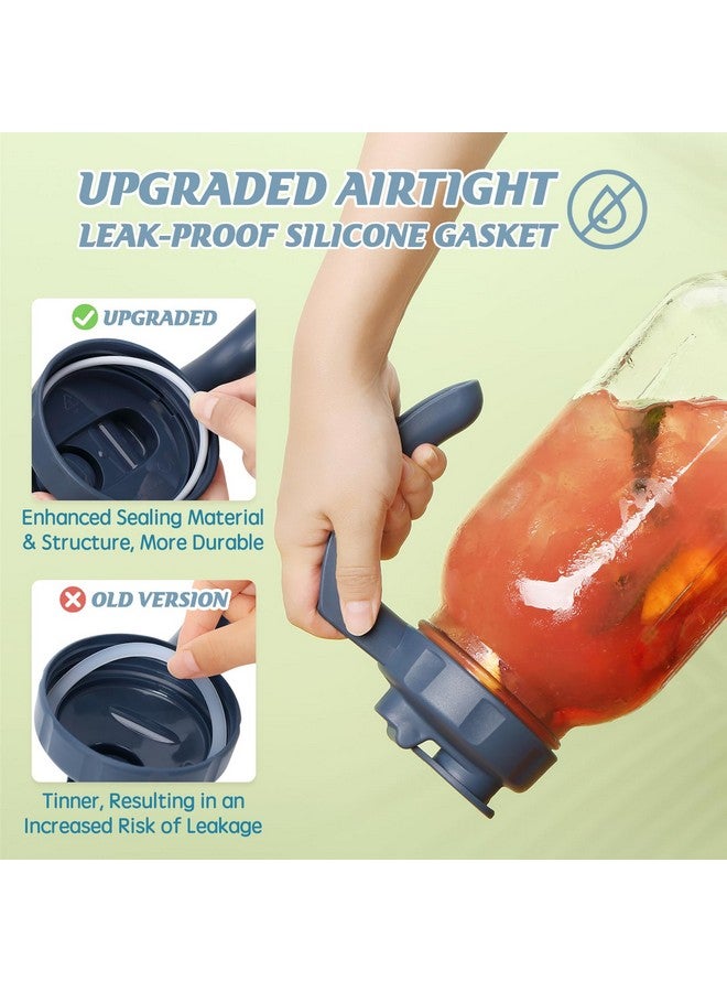 وليجيت إبريق زجاجي من سوليجت مع غطاء، فوهة واسعة، غطاء قابل للطي، فوهة صب مانعة للتسرب مع مقبض، 64 أونصة (2 كوارت / 1.9 لتر)، للشاي المشمس/الشاي المثلج/العصير/القهوة الباردة/الحليب - Image 2