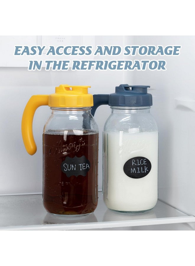 وليجيت إبريق زجاجي من سوليجت مع غطاء، فوهة واسعة، غطاء قابل للطي، فوهة صب مانعة للتسرب مع مقبض، 64 أونصة (2 كوارت / 1.9 لتر)، للشاي المشمس/الشاي المثلج/العصير/القهوة الباردة/الحليب - Image 4