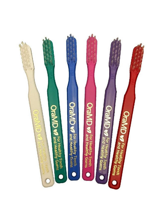 OraMD Soft Bristles Toothbrush - Designed by Dr. Charles C. Bass for Sensitive Teeth and Gums - Manual Toothbrushes with Soft Nylon Bristles for Adults Oral Care - Pack of 6 - Image 2
