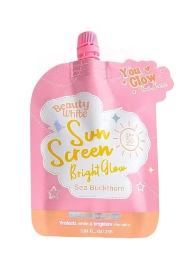You Glow Babe Beauty White Sunscreen SPF50 PA+ – Brightening Hydrating Face Sun Protection Cream with Lightweight Smooth Finish - Image 1