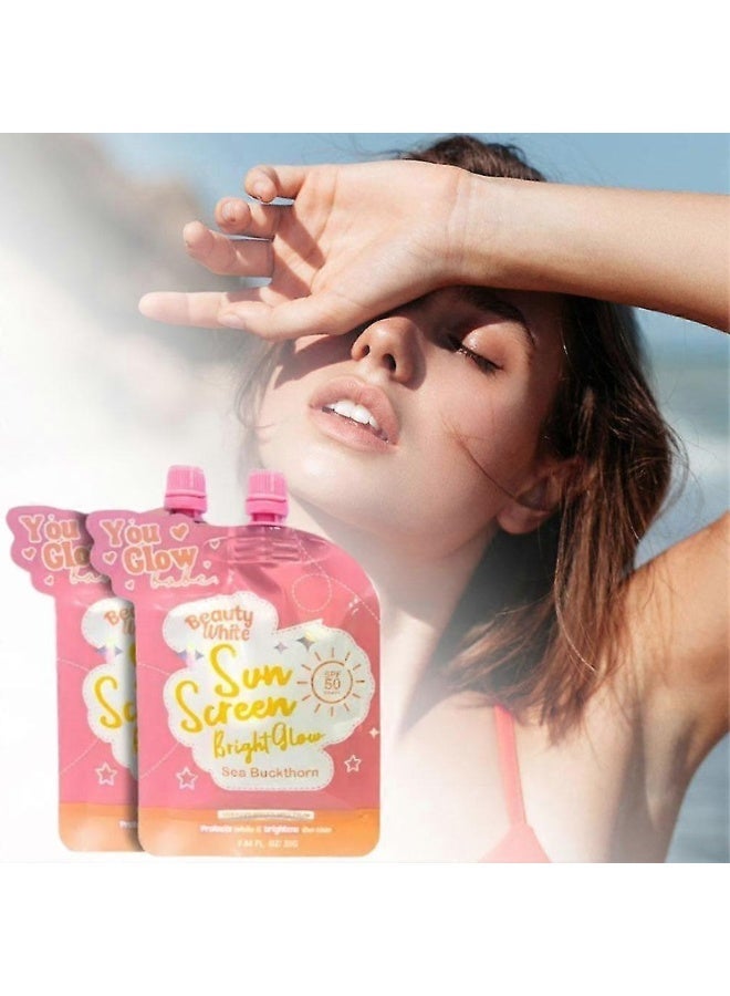 You Glow Babe Beauty White Sunscreen SPF50 PA+ – Brightening Hydrating Face Sun Protection Cream with Lightweight Smooth Finish - Image 5