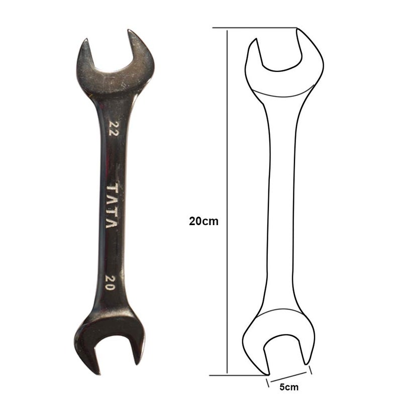AGRICO TATA Chrome Vanadium Steel Open Jaw Spanner SetTool Kit Multipurpose Home Use and Professional Spanners Corrosion Resistant Chrome Plating DOE Jaw Spanners Silver Set of 8 - Image 4