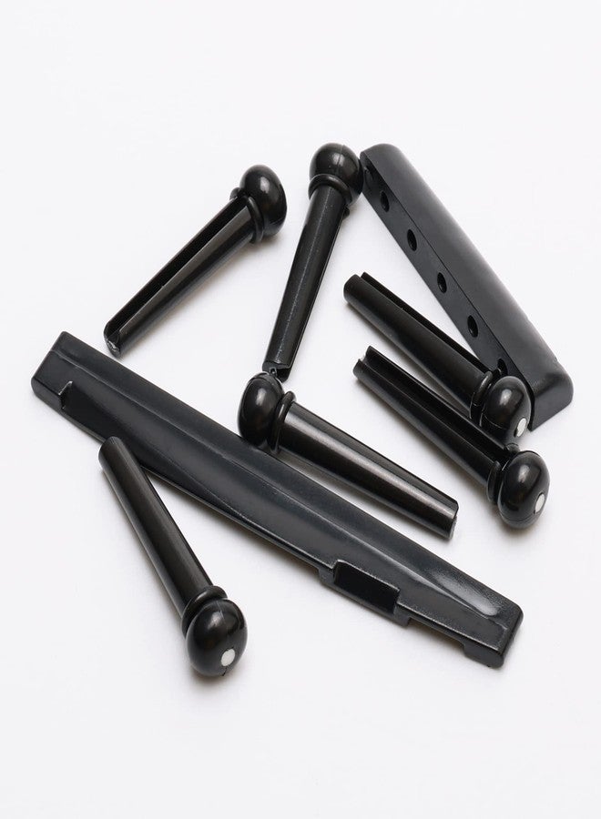 Swhmc 6 Srting Rosewood Acoustic Guitar Bridge Saddle Nut Pins Set with Six Pin Kit and Rosewood Bridge Replacement Parts, Black - Image 5
