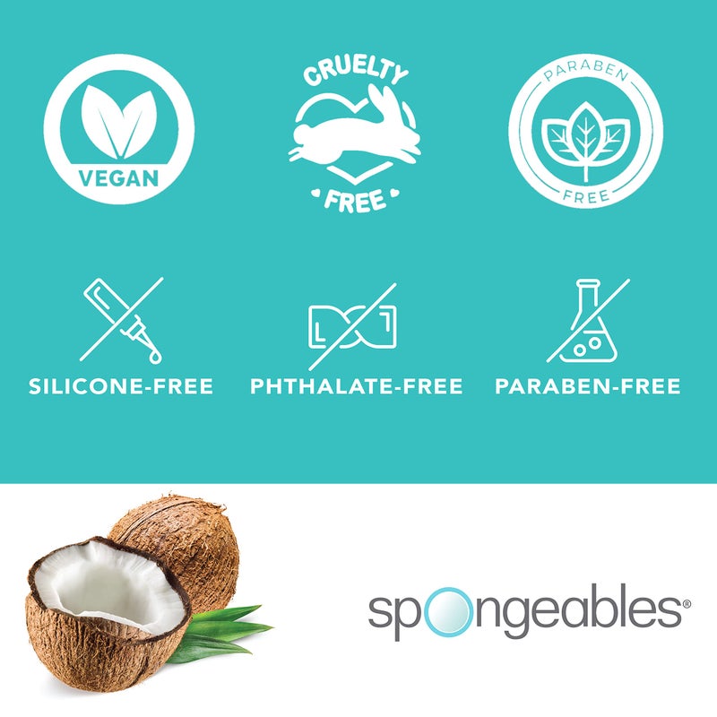 spongeables Spongables Pedi Scrub Foot Exfoliating 20+ Wash Sponge, Coconut Colada, 2 Count - Image 3