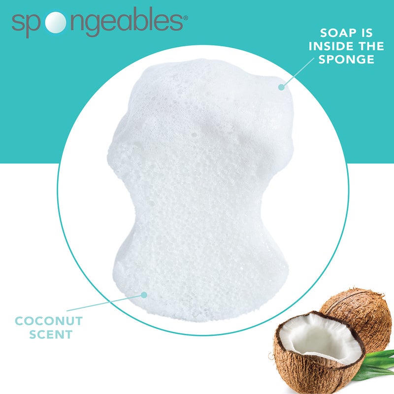 spongeables Spongables Pedi Scrub Foot Exfoliating 20+ Wash Sponge, Coconut Colada, 2 Count - Image 5