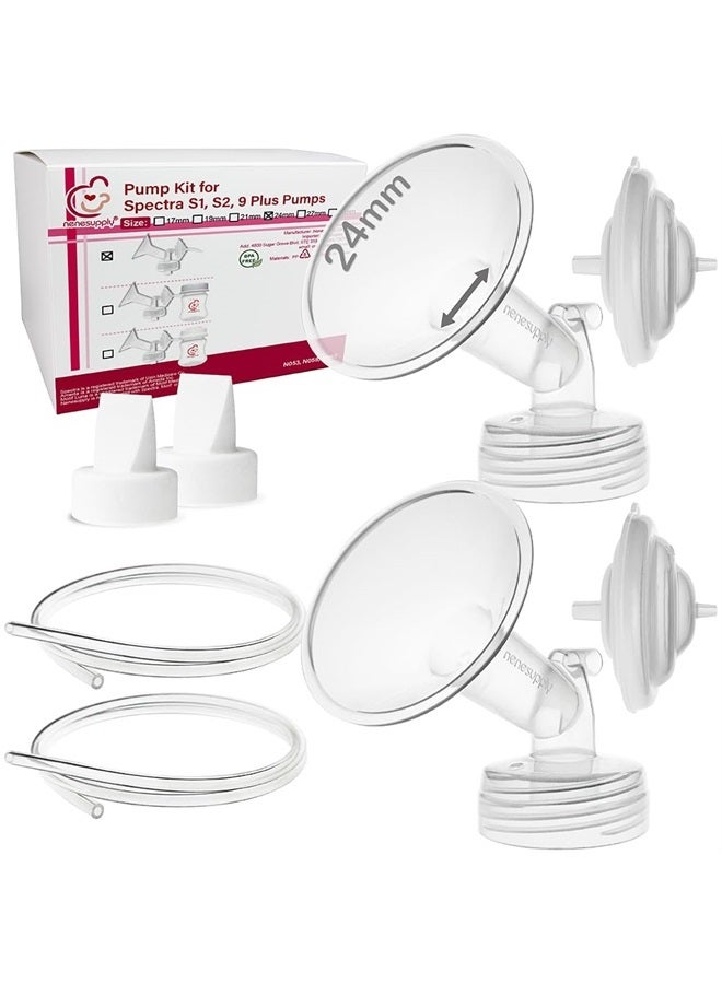 NENESUPPLY قطع مضخة نينسوبلاي 24 مم متوافقة مع مضخات الثدي سبيكترا S2 S1 مجموعة استبدال لقطع مضخة سبيكترا S2 وملحقات S2 بما في ذلك صمام دك بيل وواقي من التدفق العكسي - Image 1