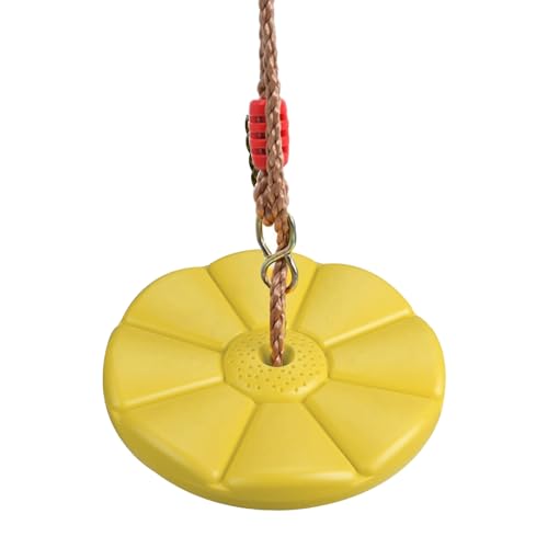 Shopster 6.4 ft Round Monkey Disc Swing for Kids, Height Adjustable Outdoor Swing for Kids & Adults,Heavy Duty Material, Indoor & Outdoor Use, 120kg Weight Capacity, Includes Carabiner - Yellow - Image 1