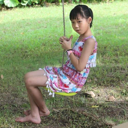 Shopster 6.4 ft Round Monkey Disc Swing for Kids, Height Adjustable Outdoor Swing for Kids & Adults,Heavy Duty Material, Indoor & Outdoor Use, 120kg Weight Capacity, Includes Carabiner - Yellow - Image 2