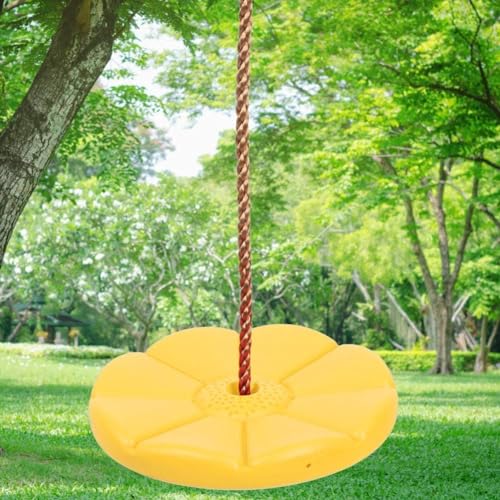 Shopster 6.4 ft Round Monkey Disc Swing for Kids, Height Adjustable Outdoor Swing for Kids & Adults,Heavy Duty Material, Indoor & Outdoor Use, 120kg Weight Capacity, Includes Carabiner - Yellow - Image 3
