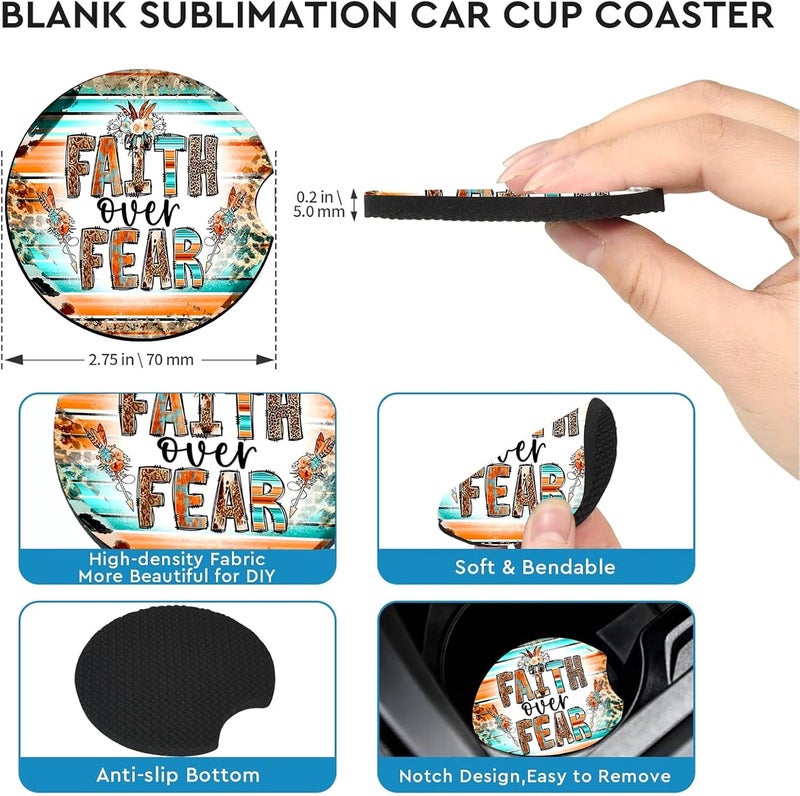 Ldntly Car Coasters for Cup Holders,2 Pack Christian Gifts Car Cup Holder Coasters,2.75" Universal Size Anti Slip Rubber Mat,Automotive Cup Holder Decal Decor Accessories,Walk by Faith Gifts for Women,Mom - Image 5