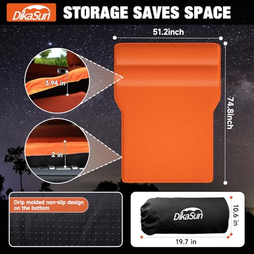 DikaSun SUV Air Mattress, Self-Inflating Memory Foam Car Bed Mattress for SUV, Travel Camping Car Sleeping Pad with Storage Bag - Image 5