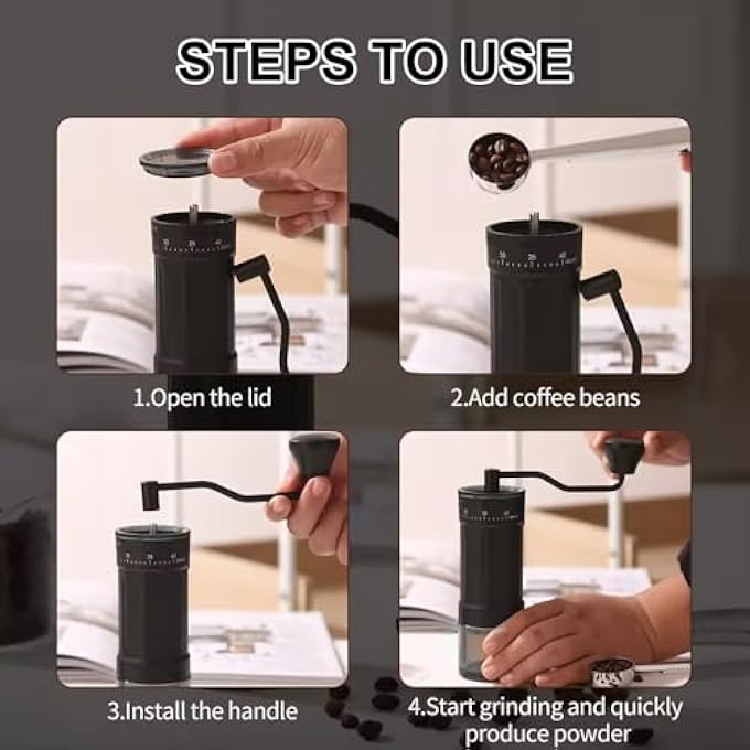 مولارد مطحنة قهوة يدوية مطحنة قهوة يدوية مطحنة حبوب قهوة محمولة مطحنة سيراميك بخمسة محاور مع إعداد قابل للتعديل مطحنة قهوة يدوية مع فرشاة تنظيف مطحنة قهوة يدوية - Image 4