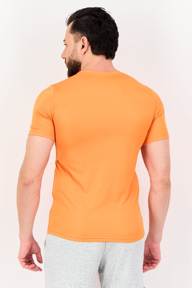 PUMA تي شيرت تدريب قصير الأكمام للرجال بتصميم ضيق، برتقالي - Image 3