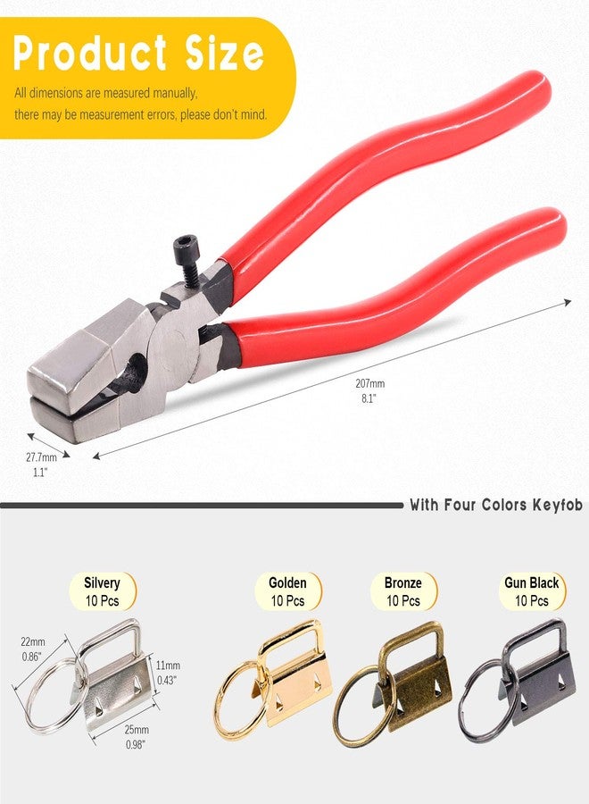 روستارك مجموعة أدوات Rustark مكونة من 40 قطعة بأربعة ألوان، تتضمن كماشة لصنع حلقات المفاتيح، كماشة زجاجية، وسلسلة مفاتيح مقاس 25 مم (1 بوصة) مع حلقة معدنية لصنع حبل وسلسلة مفاتيح. - Image 2