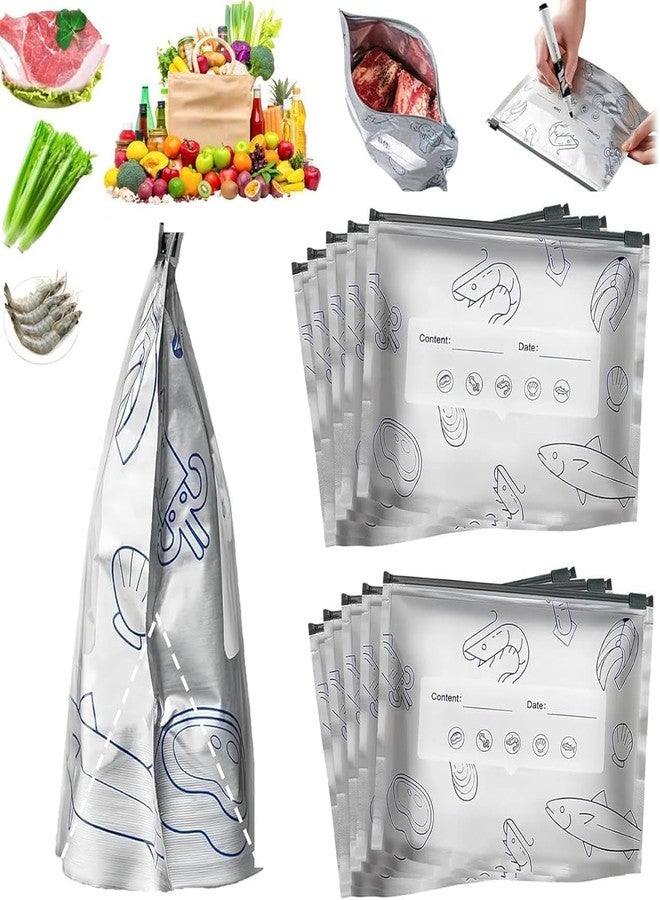 SPITEN Reusable Sealed Aluminum Foil Fresh-Keeping Bag | Long-Lasting Food Storage Pouch for Meat, Vegetables, Fruits, Sandwiches – Leakproof & Freezer Safe Foil Fresh-Keeping Bag (10 Pcs) - Image 1
