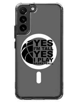 Magnetic Case for Samsung Galaxy S23 6.1-inch Compatible with MagSafe Wireless Charging, Shockproof Phone Bumper Cover Basketball black copy