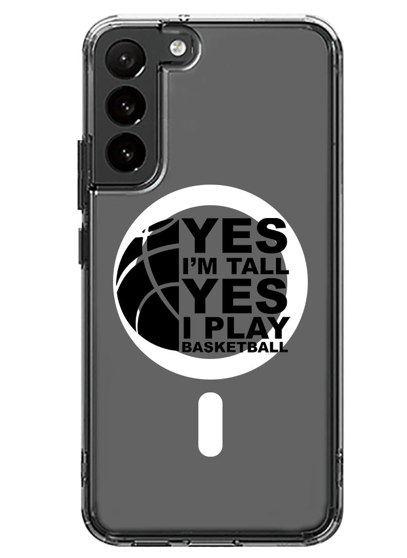 Theodor - Magnetic Case for Samsung Galaxy S23 6.1-inch Compatible with MagSafe Wireless Charging, Shockproof Phone Bumper Cover Basketball black copy - Image 1