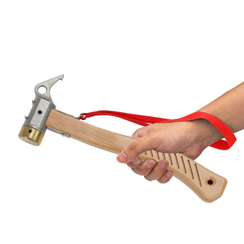 sundick Outdoor Multifunctional Tent Floor Nail Hammer Dual-use Metal Hammer Camping Tent Ground Nail Hammer Portable Wood Handle Hammer - Image 4