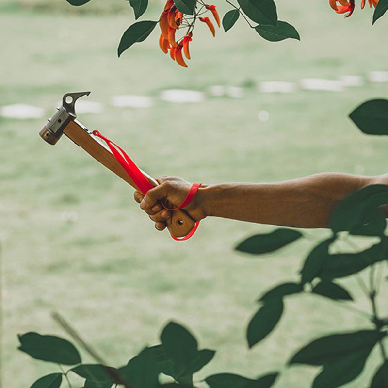 sundick Outdoor Multifunctional Tent Floor Nail Hammer Dual-use Metal Hammer Camping Tent Ground Nail Hammer Portable Wood Handle Hammer - Image 3