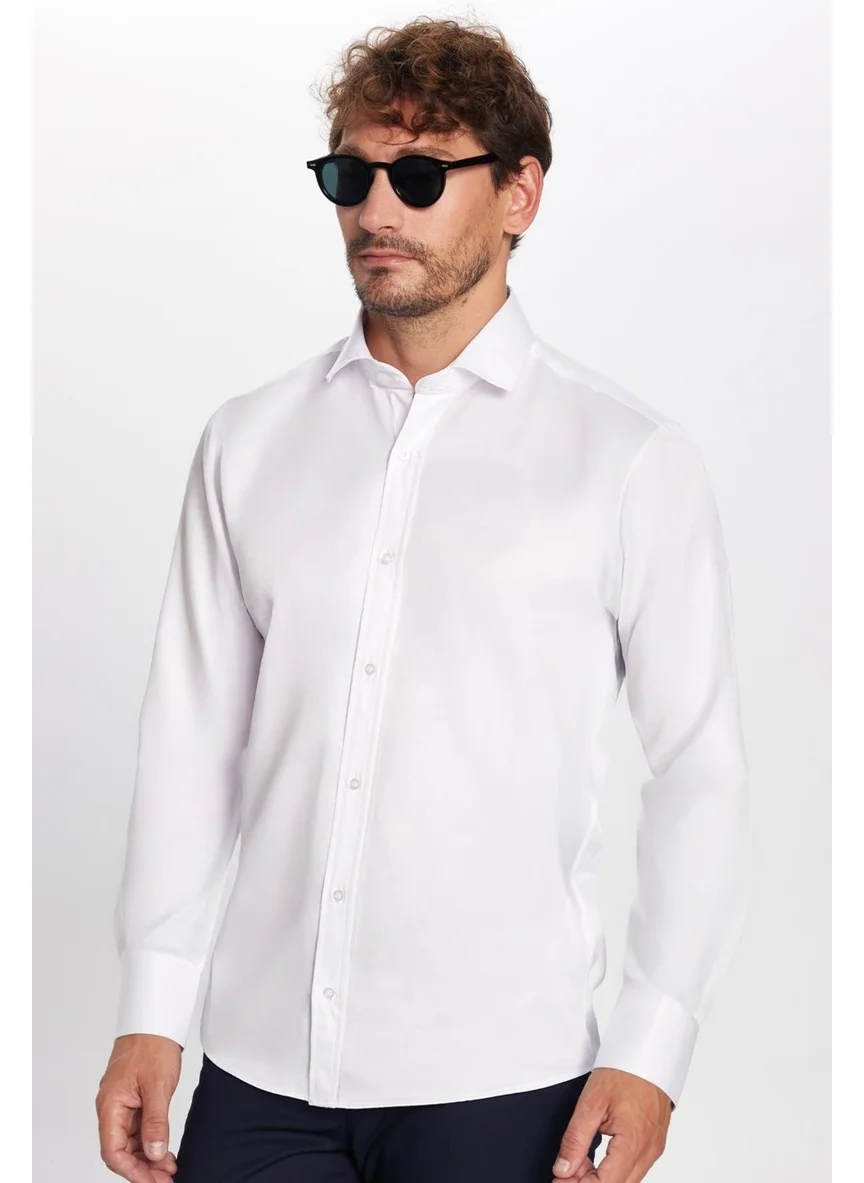 Tudors Modern Slim Fit Plain Satin Men's Shirt