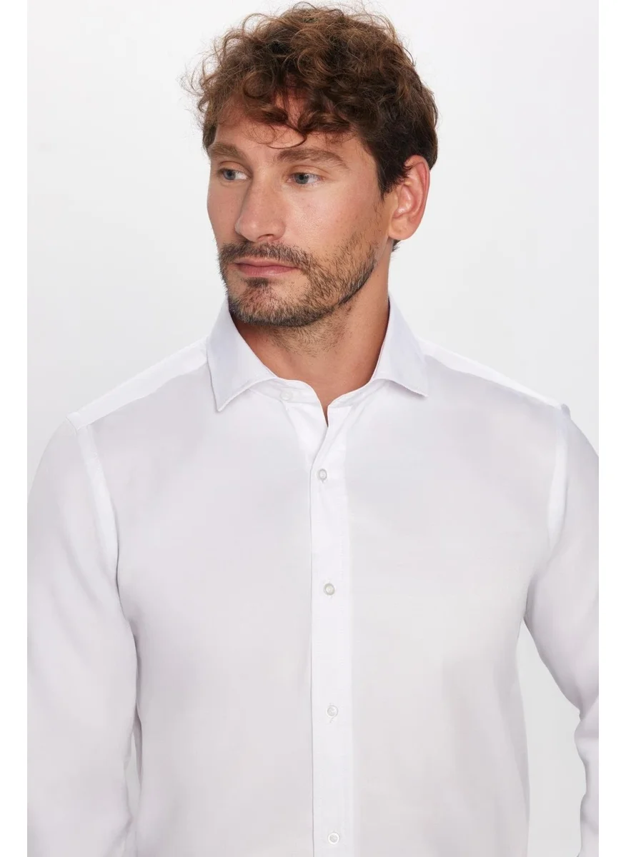 Tudors Modern Slim Fit Plain Satin Men's Shirt