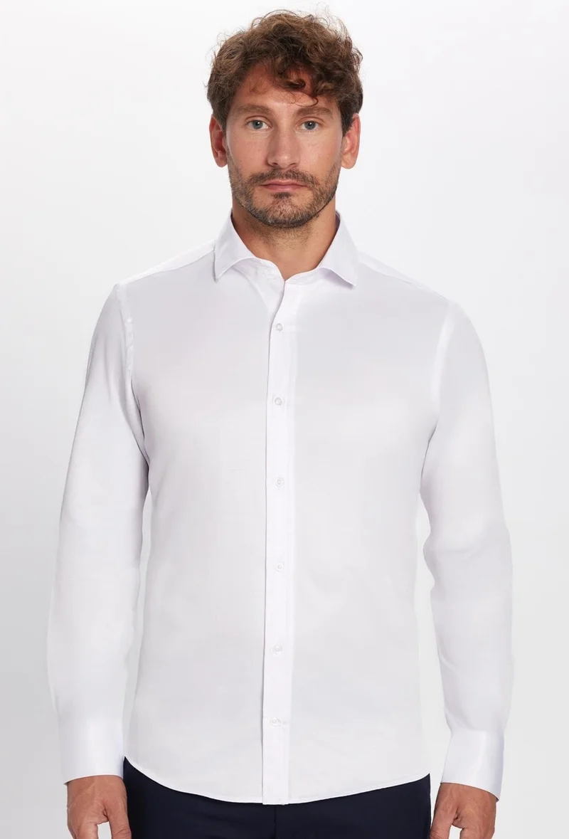 Tudors Modern Slim Fit Plain Satin Men's Shirt