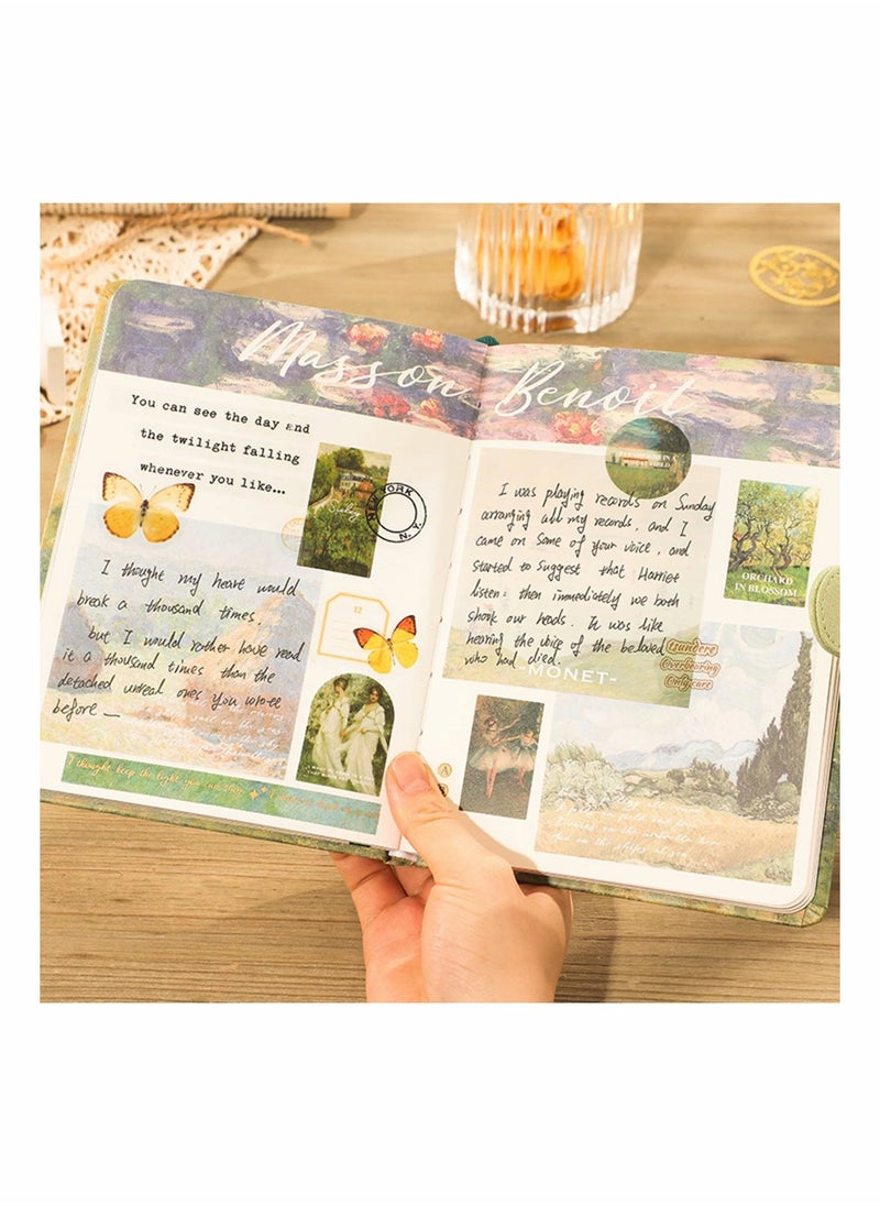 Large Aesthetic Scrapbook Journaling Kit, Vintage Oil Painting b6 Notebook Scrapbooking Supplies, Art Stickers for Junk Bullet Journals, Daily Planner DIY Craft Decor Gifts for Teen Girl Women - Image 5