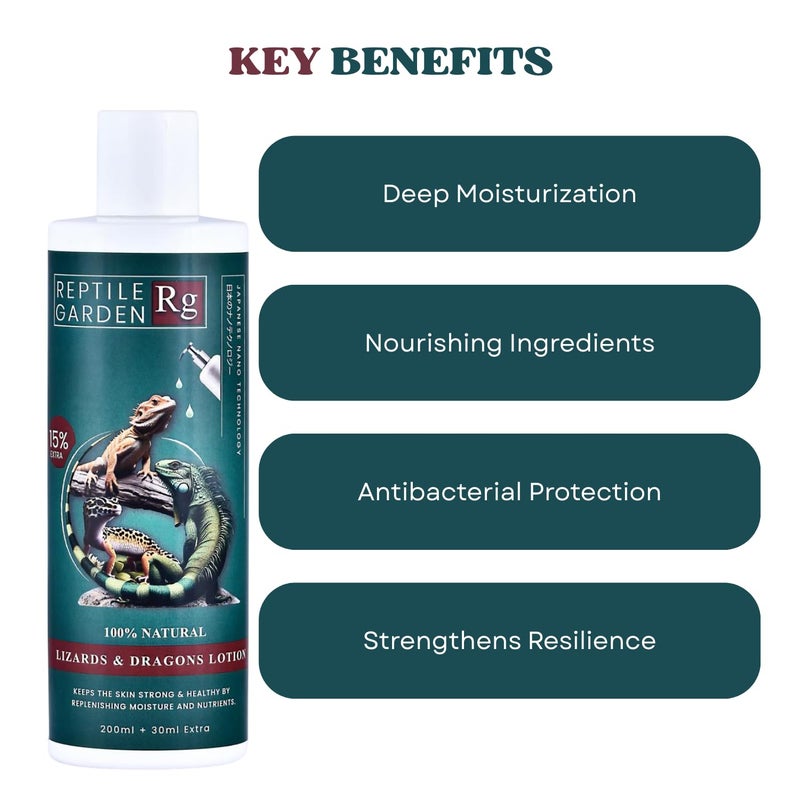 7pets Reptile Garden Lizard & Dragon Lotion | Keep Your Lizard or Dragon’s Skin Soft, Hydrated, and Healthy (200 ml + 30 ml) - Image 4