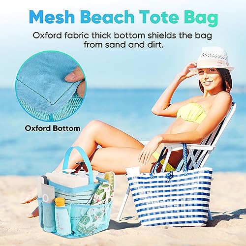 EUDELE 2 Pack Mesh Shower Caddy Portable for College Dorm Room Essentials, Shower Caddy Dorm with 8-Pocket Large Capacity,Shower Bag for Beach,Swimming,Gym - Image 5