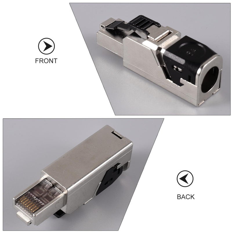 موصل إيثرنت RJ45 محمي بالمرور Cat 8، قابس معياري بدون أدوات، مذهب، مقبس تجعيد كابل الشبكة، متوافق مع Cat 6a 7 8، مناسب للشبكات المحلية عالية السرعة والألعاب. - Image 4