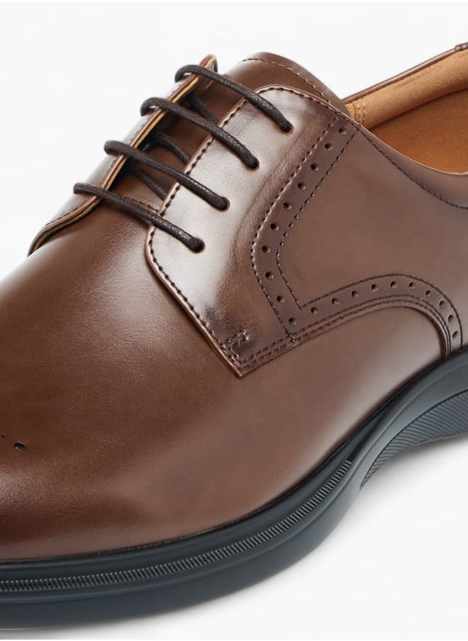 Le Confort Mens Solid Derby Shoes With Lace-Up Closure  - Image 4