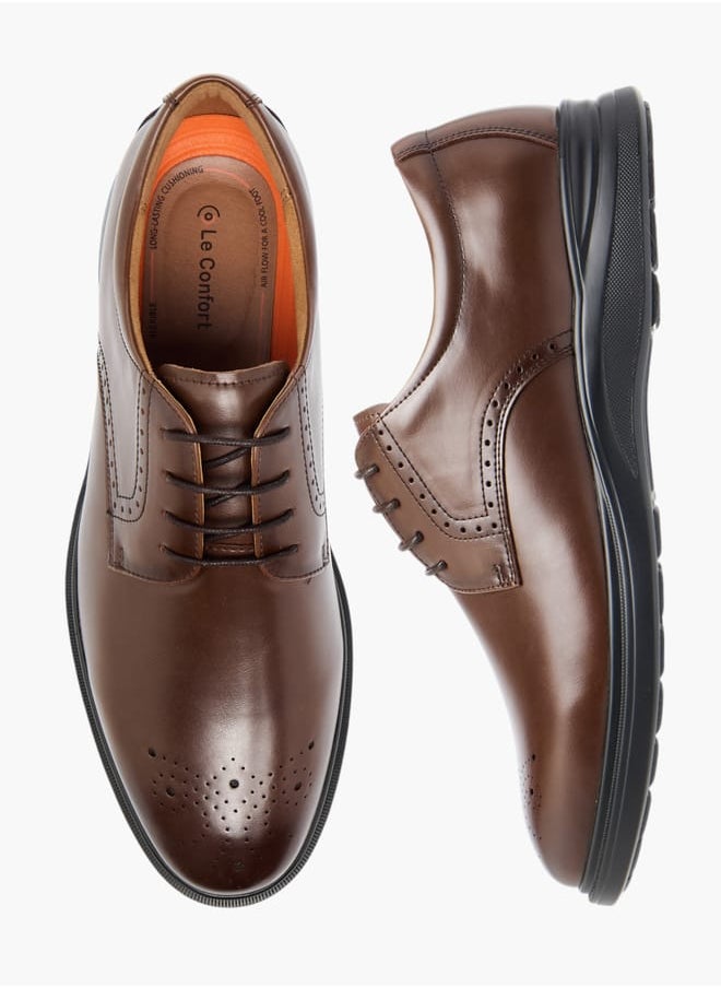 Le Confort Mens Solid Derby Shoes With Lace-Up Closure  - Image 2