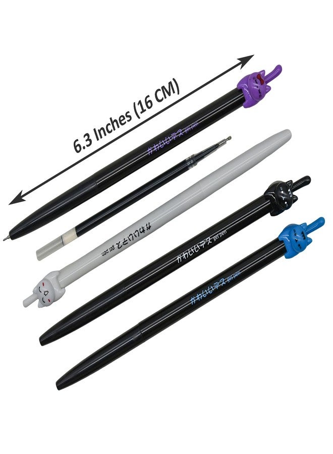 Maydahui 12 PCS Retractable Cat Tail Rollerball Gel Pens Novelty Japanese Kitty Click Pen Cute Cartoon Animal Pens Black Ink for School Party Office - Image 2