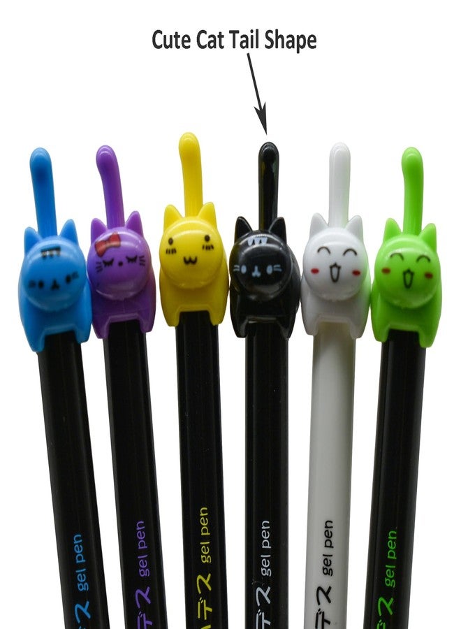 Maydahui 12 PCS Retractable Cat Tail Rollerball Gel Pens Novelty Japanese Kitty Click Pen Cute Cartoon Animal Pens Black Ink for School Party Office - Image 3