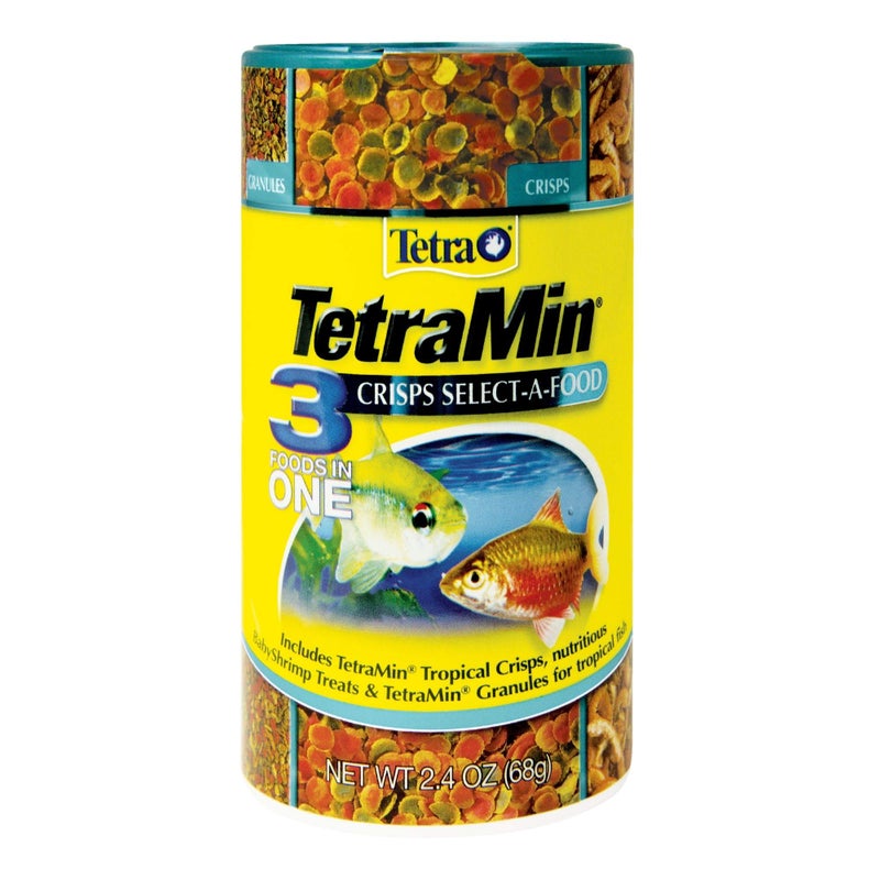 TetraMin Crisps Select-A-Food 2.4 Ounces, Fish Food, Variety Pack (77037) - Image 1
