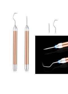 Set of 2 Vinyl Strip  Tools with Light Pins and Hooks for Removing Tiny Vinyl Paper and Iron-on Project Cutouts Craft Stickers Embossing Glowing Carving Knife (Battery Not Included)