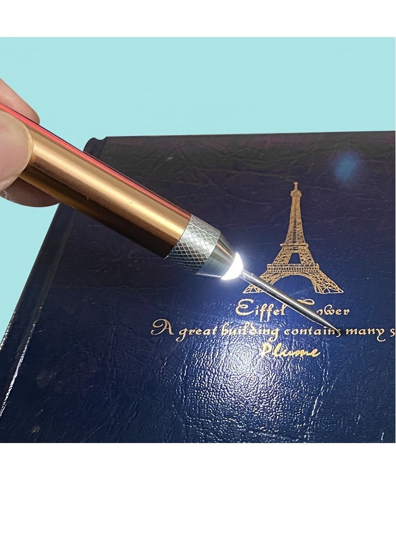 Generic - Set of 2 Vinyl Strip  Tools with Light Pins and Hooks for Removing Tiny Vinyl Paper and Iron-on Project Cutouts Craft Stickers Embossing Glowing Carving Knife (Battery Not Included) - Image 1