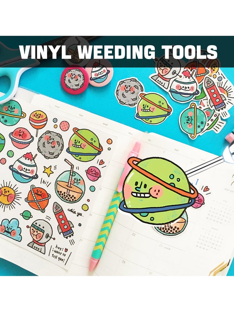 Generic - Set of 2 Vinyl Strip  Tools with Light Pins and Hooks for Removing Tiny Vinyl Paper and Iron-on Project Cutouts Craft Stickers Embossing Glowing Carving Knife (Battery Not Included) - Image 1