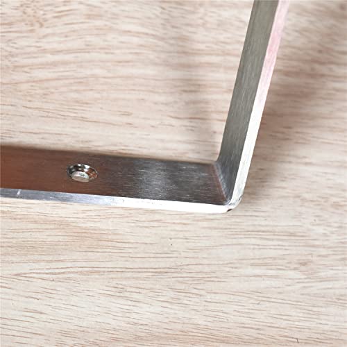 GOTOONE Shelf Brackets 19 Inch (1 Pair) Heavy Duty Stainless Steel Solid Large Triangle Bracket Wall Shelves Supports 500 Lbs (Silver) - Image 3