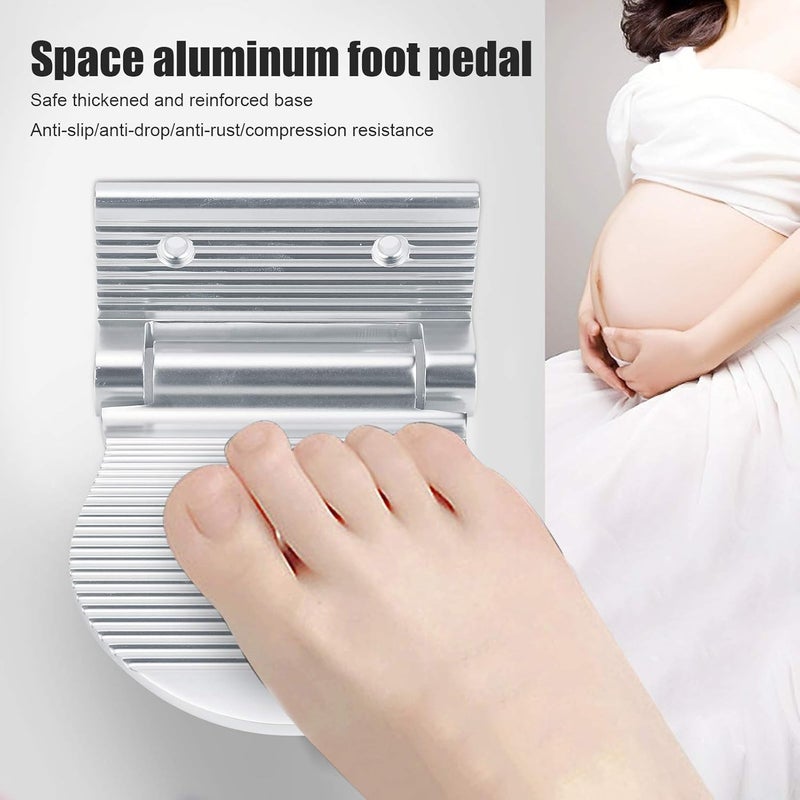 Shower Foot Rest for Shaving Legs Aluminum Non Slip Shower Pedal Heavy Duty Alloy Shaving Shelf Fold up Wall Mounted Folding Foot Stand for Hallway Entryway Bathroom Washing (Silver) - Image 3