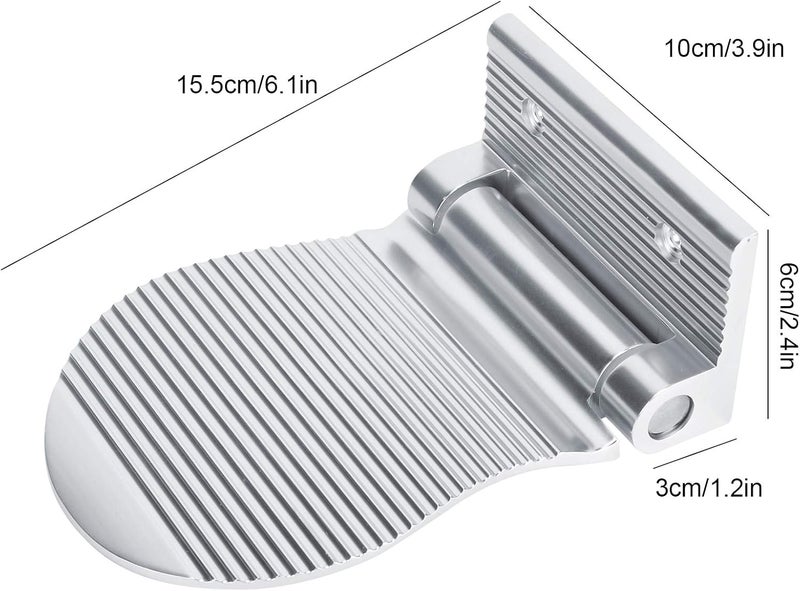 Shower Foot Rest for Shaving Legs Aluminum Non Slip Shower Pedal Heavy Duty Alloy Shaving Shelf Fold up Wall Mounted Folding Foot Stand for Hallway Entryway Bathroom Washing (Silver) - Image 4