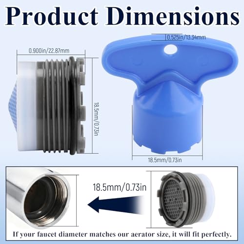 FIX ZHANG Faucet Aerator Flow Restrictor Service Kit Replacement for Moen 137401 Eco-Performance Aerator,1.5 gpm,18.5MM, with Key Removal Wrench Tool,Compatible with Rothbury or Voss - Image 2