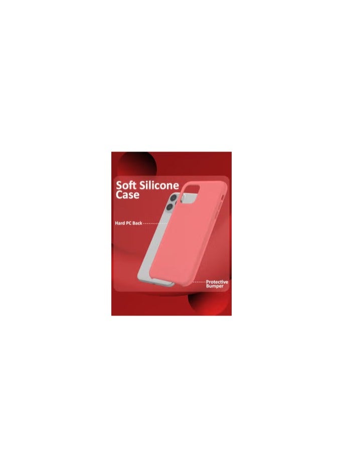 CATANES [for iPhone 11 Pro] Silicone Case Shockproof Protective Case Anti Scratch Smooth Case Cover/Light Coral - Image 1