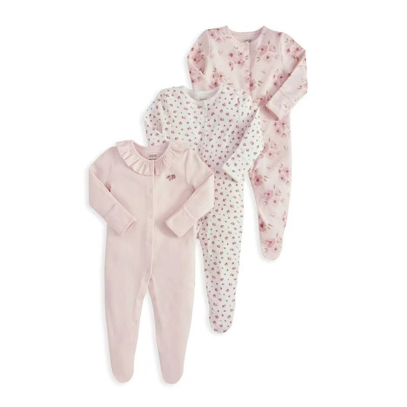WOWTHIN Foreign Trade Children's Clothing, Spring and Autumn Style Baby Jumpsuit, Long-Sleeved Footed Romper, Pajamas, Newborn Baby Gift Box, Exclusively for Cross-Border Sales - Image 1