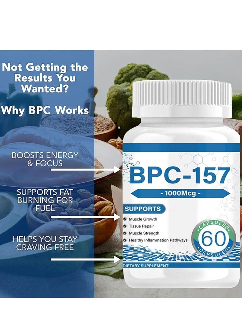 BPC BPC 157 Peptide Capsule Pro, Bepecin-157 New Protective Compound, For Faster Recovery And Gut Healing, 1000mcg,Gluten Free Supplement 60 Capsules  - Image 4