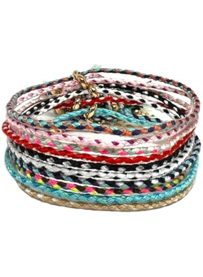 Arabest 20 PCS Value Pack Adjustable Woven Handmade Rope Bracelet Woven Cotton Rope Tassel Friendship Bracelets - Image 1