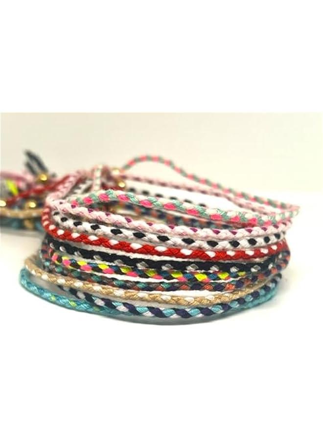 Arabest 20 PCS Value Pack Adjustable Woven Handmade Rope Bracelet Woven Cotton Rope Tassel Friendship Bracelets - Image 2